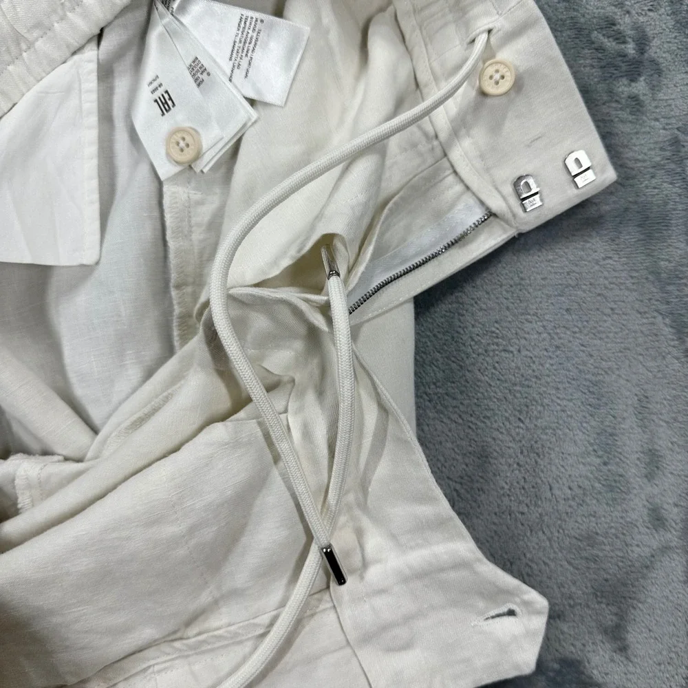 Orlebar Brown Cornell Off White Linen Trousers Mens 38 Portugal Drawstring Pants
